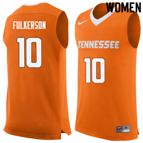 Women #10 John Fulkerson Tennessee Volunteers College Basketball Jerseys Sale-Orange